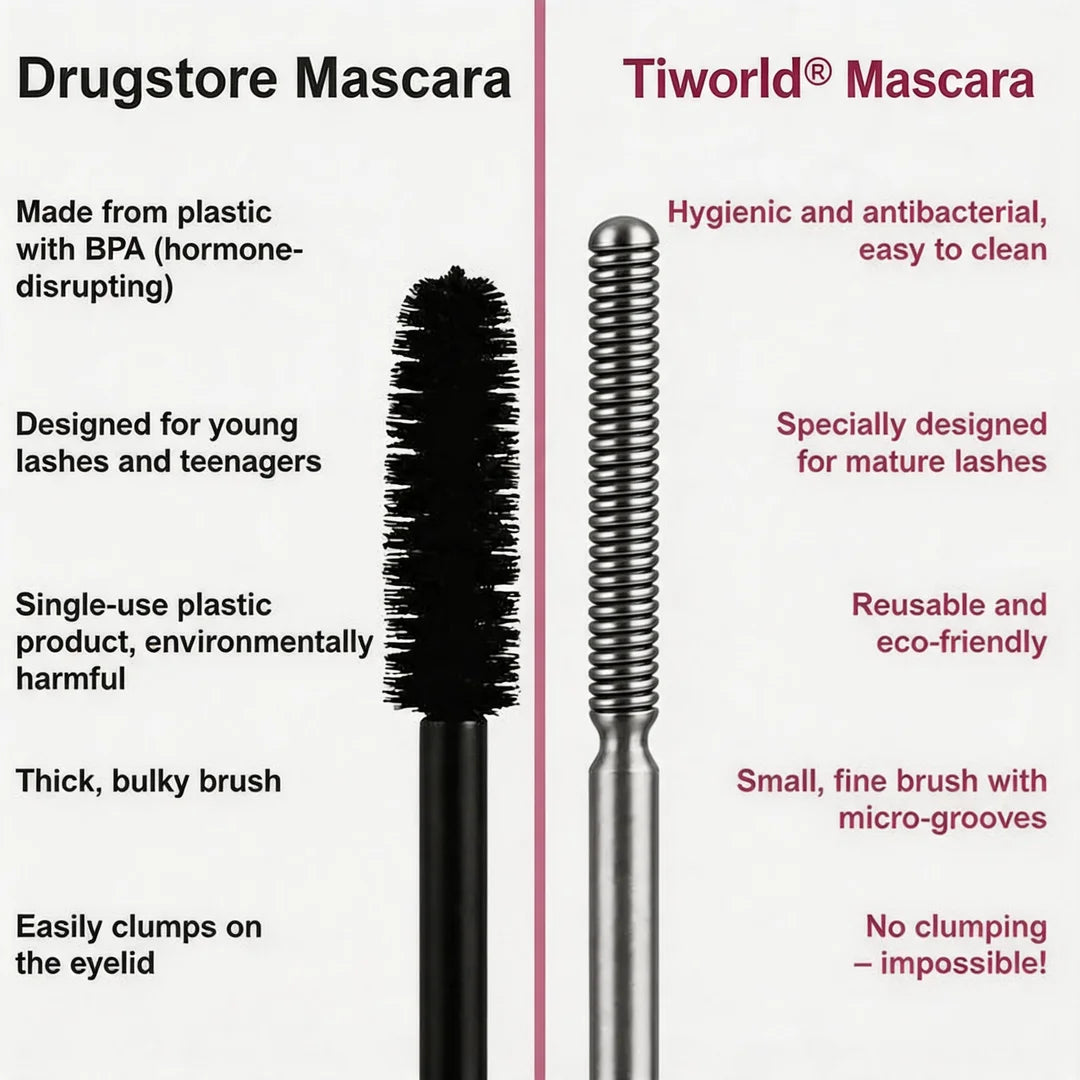 Tiworld® Waterproof Fibre Mascara  – Volume & Length without Clumping for Dramatic Moments