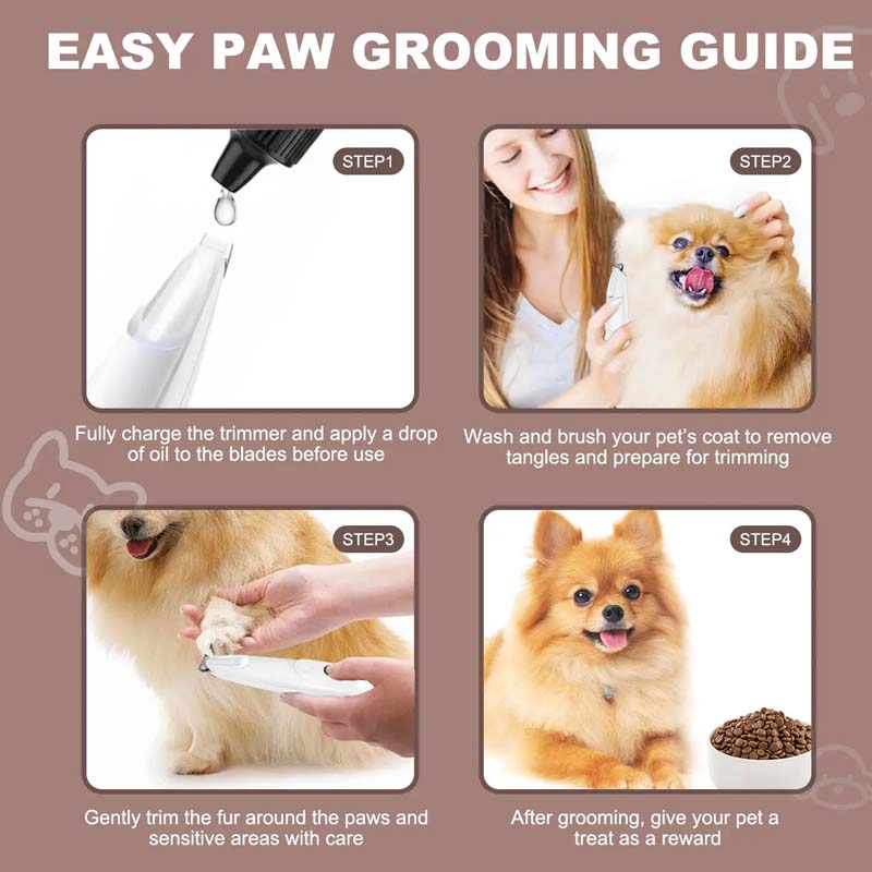 🔥SEAGRIL Silent Electric Pet Claw and Hair Trimmer with LED Light | Safe and Low Noise, Suitable for Dogs and Cats