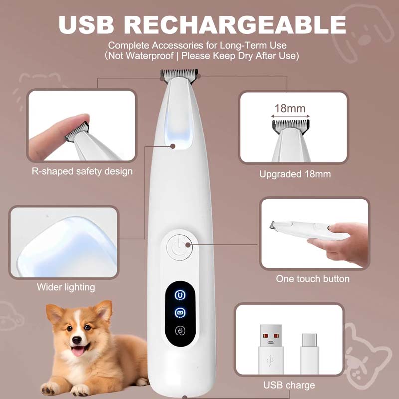 🔥SEAGRIL Silent Electric Pet Claw and Hair Trimmer with LED Light | Safe and Low Noise, Suitable for Dogs and Cats