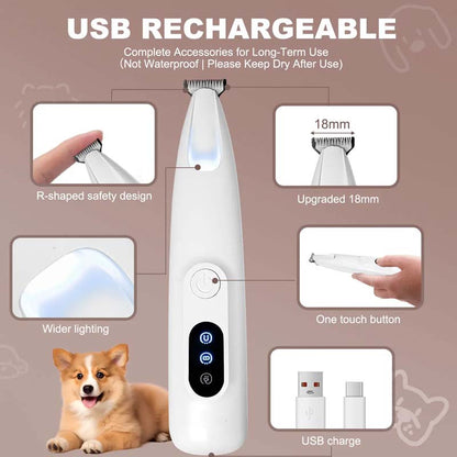 🔥SEAGRIL Silent Electric Pet Claw and Hair Trimmer with LED Light | Safe and Low Noise, Suitable for Dogs and Cats